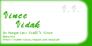 vince vidak business card